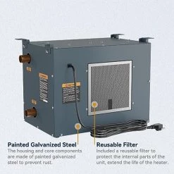 ALECOIL 50,000 BTU Hydronic Hot Water Hanging Unit Heater With Water Temperature Control Switch HHA50 Water To Air Heat Exchanger With Fan For Outdoor Wood Furnaces, Garage And Warehouse Heating 11 ALECOIL 50,000 BTU Hydronic Hot Water Hanging Unit Heater With Water Temperature Control Switch HHA50 Water To Air Heat Exchanger With Fan For Outdoor Wood Furnaces, Garage And Warehouse Heating -Heaters Sales Store 51Qxew2lg2L