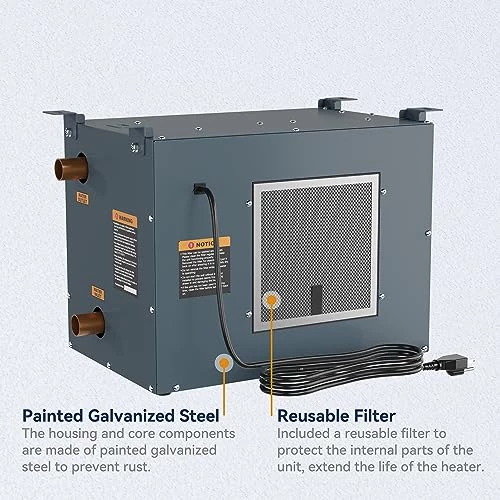 ALECOIL 50,000 BTU Hydronic Hot Water Hanging Unit Heater With Water Temperature Control Switch HHA50 Water To Air Heat Exchanger With Fan For Outdoor Wood Furnaces, Garage And Warehouse Heating 6 ALECOIL 50,000 BTU Hydronic Hot Water Hanging Unit Heater With Water Temperature Control Switch HHA50 Water To Air Heat Exchanger With Fan For Outdoor Wood Furnaces, Garage And Warehouse Heating - Image 4
