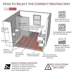LuxHeat 15 Sqft Mat Kit, 120v Electric Radiant Floor Heating System For Under Tile, Stone And Laminate. Kit Includes Alarm, Heated Floor Mat, OJ Microline Programmable Thermostat With GFCI & Sensor -Heaters Sales Store 51RUHw8GsOL