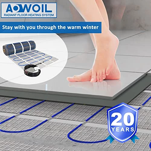 20 Sqft Floor Heat Mat Kit, 110v Electric Radiant Floor Heating System For Under Stone, Tile And Laminate. Kit Includes Alarm, Heating Floor Mat, Wifi Programmable Thermostat And Sensor 9 20 Sqft Floor Heat Mat Kit, 110v Electric Radiant Floor Heating System For Under Stone, Tile And Laminate. Kit Includes Alarm, Heating Floor Mat, Wifi Programmable Thermostat And Sensor - Image 7