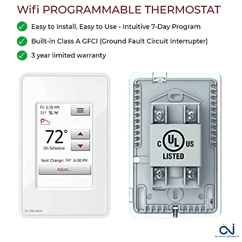 LuxHeat 30 Sqft Mat Kit (120v) Electric Radiant Floor Heating System For Under Tile & Laminate. Underfloor Heating Kit Includes Heat Mat, Alarm & OJ Microline WiFi Programmable Thermostat With GFCI 6 LuxHeat 30 Sqft Mat Kit (120v) Electric Radiant Floor Heating System For Under Tile & Laminate. Underfloor Heating Kit Includes Heat Mat, Alarm & OJ Microline WiFi Programmable Thermostat With GFCI - Image 4