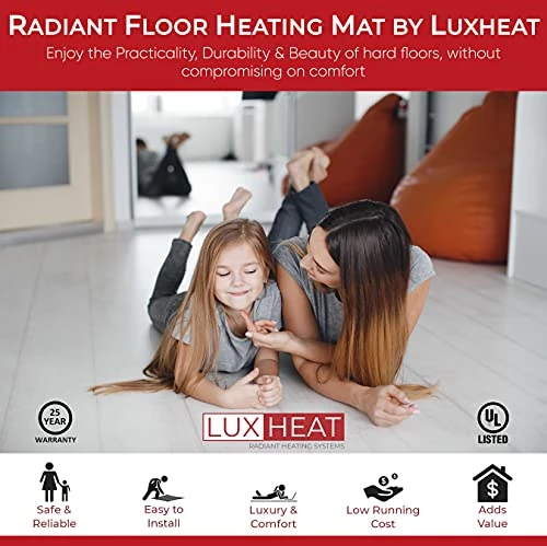 LuxHeat 30 Sqft Mat Kit (120v) Electric Radiant Floor Heating System For Under Tile & Laminate. Underfloor Heating Kit Includes Heat Mat, Alarm & OJ Microline WiFi Programmable Thermostat With GFCI 4 LuxHeat 30 Sqft Mat Kit (120v) Electric Radiant Floor Heating System For Under Tile & Laminate. Underfloor Heating Kit Includes Heat Mat, Alarm & OJ Microline WiFi Programmable Thermostat With GFCI - Image 2