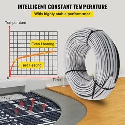 VEVOR Floor Heating Cable,540W 120V Floor Tile Heat Cable,141.1 FT Long,42.7 Sqft,with Convenient Temperature Control Panel,No Noise Or Radiation 10 VEVOR Floor Heating Cable,540W 120V Floor Tile Heat Cable,141.1 FT Long,42.7 Sqft,with Convenient Temperature Control Panel,No Noise Or Radiation -Heaters Sales Store 51ZcT77eNWL