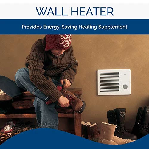 Broan-NuTone Wall Heater, White Grille Heater With Built-In Adjustable Thermostat, 750/1500W, 120/240V AC 4 Broan-NuTone Wall Heater, White Grille Heater With Built-In Adjustable Thermostat, 750/1500W, 120/240V AC - Image 2