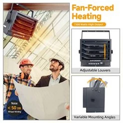 BEYOND BREEZE Garage Heater, 7500-Watt Digital Ceiling Mount Heater With Full-Function Remote, 240-Volt Hardwired Heater With 12-Hour Timer, Ideal For Shop Workshop Warehouse 13 BEYOND BREEZE Garage Heater, 7500-Watt Digital Ceiling Mount Heater With Full-Function Remote, 240-Volt Hardwired Heater With 12-Hour Timer, Ideal For Shop Workshop Warehouse -Heaters Sales Store 51bupyYJ6LL