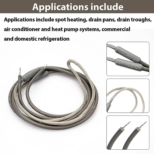 SH201 Braided Aluminum Drain And Door Heater Wire For Automatic Defrosting Of Samsung Refrigerators And Most Refrigerator, Fit For Supco SH201 Heater, Tip 7/16 Diameter 115V 15W 25 Inch Heater Wire 4 SH201 Braided Aluminum Drain And Door Heater Wire For Automatic Defrosting Of Samsung Refrigerators And Most Refrigerator, Fit For Supco SH201 Heater, Tip 7/16 Diameter 115V 15W 25 Inch Heater Wire - Image 2