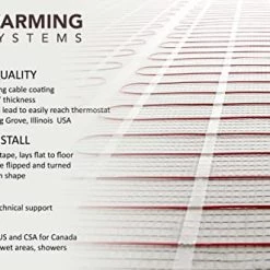 25 Sqft Warming Systems 120 V Electric Tile Radiant Floor Heating Mat With Touch Screen Programmable Thermostat, Includes Installation Monitor And Floor Temperature Sensor -Heaters Sales Store 51e9kWYIqdL