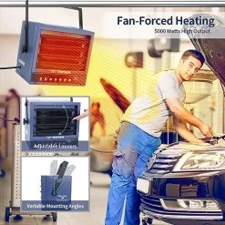 TEMPWARE Electric Garage Heater, 5000-Watt Digital Fan-Forced Ceiling Mount Shop Heater With Full-Function Remote, 240-Volt Hardwired Heater With 12-Hour Timer, Ideal For Workshop 14 TEMPWARE Electric Garage Heater, 5000-Watt Digital Fan-Forced Ceiling Mount Shop Heater With Full-Function Remote, 240-Volt Hardwired Heater With 12-Hour Timer, Ideal For Workshop -Heaters Sales Store 51epUHRxT6L