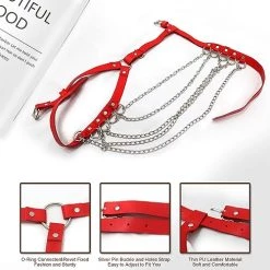 PLUS SIZE L-5XL Adjustable Body Chain Leather Harness Rave Women Bust Belts PU Circle Punk Gothic Costume Accessories-510 -Heaters Sales Store 51hD57vdr7L