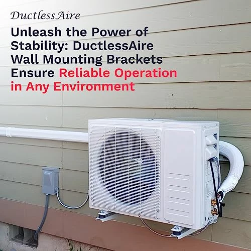 DuctlessAire Outdoor Wall Mounting Bracket - Heavy-Duty, Adjustable, For Mounting Mini Split Condensers Above Ground, Intended For 9,000-36,000 BTU Units, White 4 DuctlessAire Outdoor Wall Mounting Bracket - Heavy-Duty, Adjustable, For Mounting Mini Split Condensers Above Ground, Intended For 9,000-36,000 BTU Units, White - Image 2