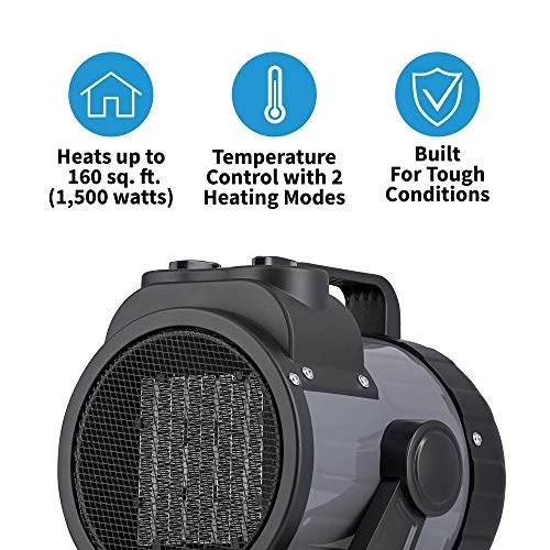 NewAir NGH160GA00, 120V Electric Portable Garage Heater, Heats Up To 160 Square Feet, Garge, Black And Gray 4 NewAir NGH160GA00, 120V Electric Portable Garage Heater, Heats Up To 160 Square Feet, Garge, Black And Gray - Image 2