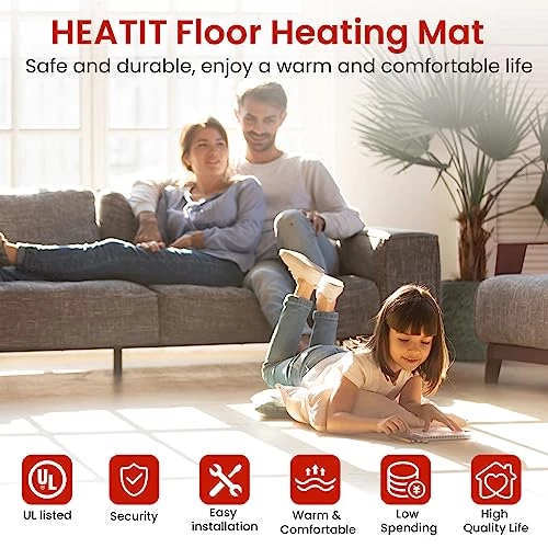 10 Sqft HEATIT Warmmat Electric Radiant Self-adhesive Floor Heat Heating System 3 10 Sqft HEATIT Warmmat Electric Radiant Self-adhesive Floor Heat Heating System