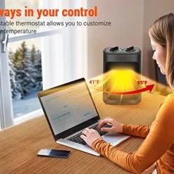 Space Heater, 1500W Electric Heaters Indoor Portable With Thermostat, PTC Fast Heating Ceramic Room Small Heater With Heating And Fan Mode For Bedroom Use 9 Space Heater, 1500W Electric Heaters Indoor Portable With Thermostat, PTC Fast Heating Ceramic Room Small Heater With Heating And Fan Mode For Bedroom Use -Heaters Sales Store 51vZMX78kbL