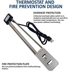 G-WATM500, Water Heater, Saving Energy, Premium Outdoor Swimming Pool Boiler, Fire Safety Steel Guard, 1500W, Overheat Prevention, Auto Power Shutoff, 104-140 Automatic Temperature Hold -Heaters Sales Store 51wzhbsjxCL