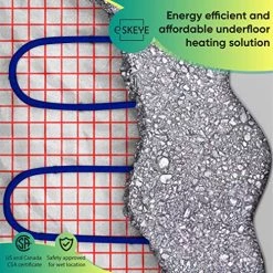 ESKEYE Electric Floor Heating System - 7-Day Home Radiant Floor Heating System For Tile, Wood, Laminate Floors - Accessories Included - 9.8ft Power Cable, 35-sq.ft Heated Floor Mat 15 ESKEYE Electric Floor Heating System - 7-Day Home Radiant Floor Heating System For Tile, Wood, Laminate Floors - Accessories Included - 9.8ft Power Cable, 35-sq.ft Heated Floor Mat -Heaters Sales Store 61dNG8eslZL