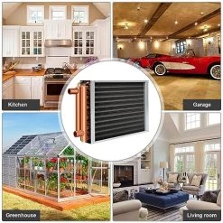 12X15 Water To Air Heat Exchanger With 1“ Copper Ports Hot Water Coil For Forced Air Heating, Outdoor Wood Furnaces, Residential Heating And Cooling. -Heaters Sales Store 61jBSfzeUAL